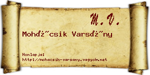 Mohácsik Varsány névjegykártya